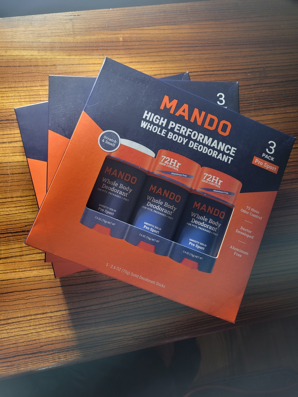 High Performance Whole Body Deodorant 3-Pack – Pro Sport (Orange/Navy)